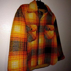 FIRE Plaid Fleece-lined Warm Double Pocket Button Jacket